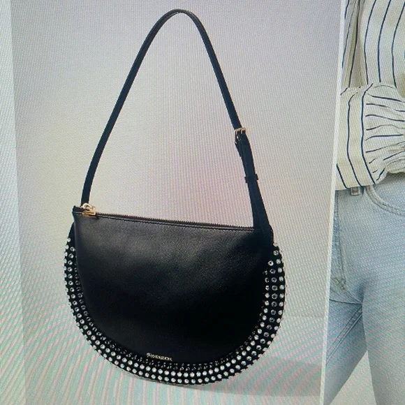 NWT JW ANDERSON BLACK CRYSTAL BUMPER MOON BAG - Picture 5 of 12